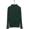 Renee C Women's Tie Front Accordion Pleated Top In Hunter Green