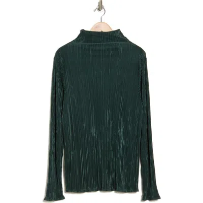 Renee C Women's Tie Front Accordion Pleated Top In Hunter Green