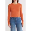 Renee C Women's Textured Knit Crop Top In Rust