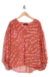 Renee C Long Sleeve Semisheer Top In Rust