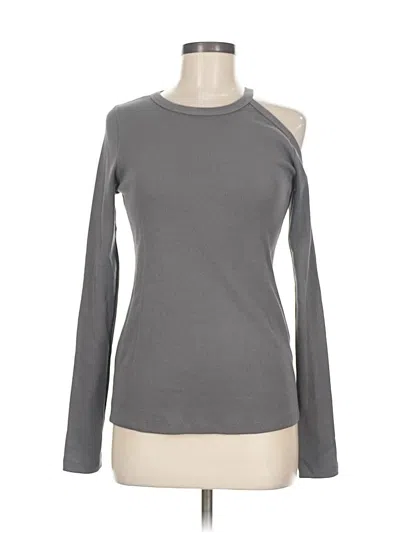 Pre-owned Renee C Long Sleeve Top Gray One Shoulder Neckline Tops