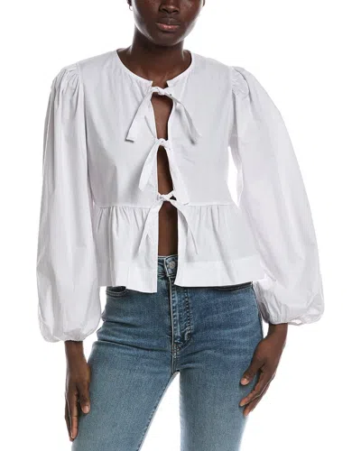 Renee C Long Sleeve Top In White