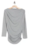 Renee C Off-the-shoulder Knit Top In Gray