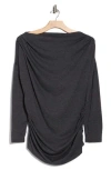 Renee C Off-the-shoulder Knit Top In Gray