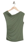 Renee C Off The Shoulder Knit Top In Green