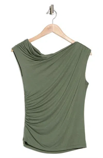 Renee C Off The Shoulder Knit Top In Green
