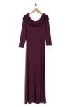 Renee C Off The Shoulder Long Sleeve Maxi Dress In Purple