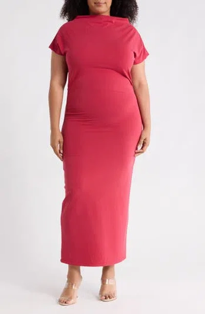 Renee C Off The Shoulder Ruched Dress In Pink