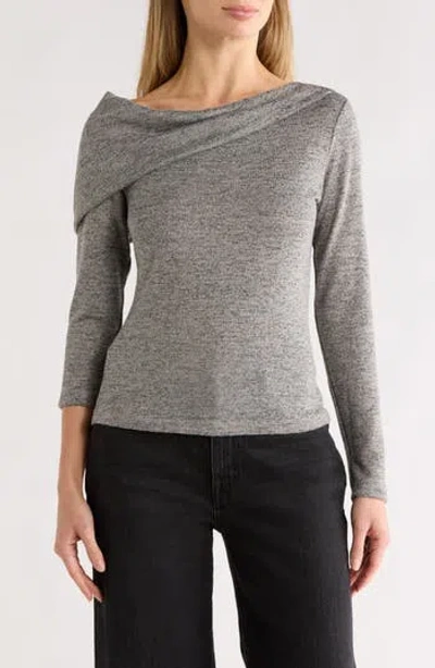 Renee C One-shoulder Knit Top In Gray