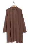 Renee C Open Front Sweater Cardigan In Brown