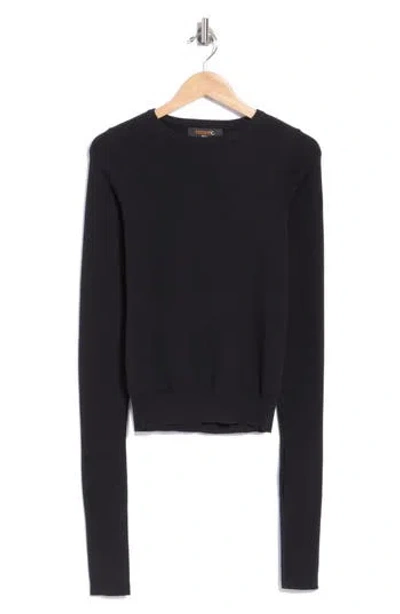 Renee C Open Sleeve Crewneck Sweater In Black