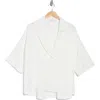 Renee C Oversize Elbow Length Sleeve Top In White