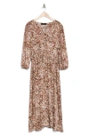 Renee C Patterned Maxi Dress In Chocolate