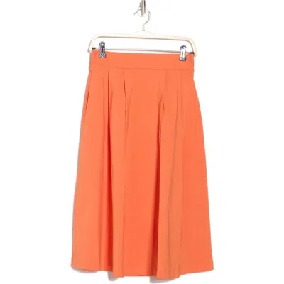 Renee C Pleated Midi Skirt In Orange