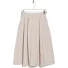 Renee C Pleated Midi Skirt In Oyster