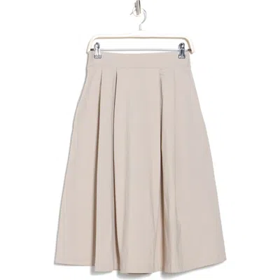Renee C Pleated Midi Skirt In Oyster