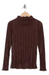 Renee C Women's Plisse Mockneck Top In Brown