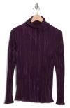 Renee C Women's Plisse Mockneck Top In Plum