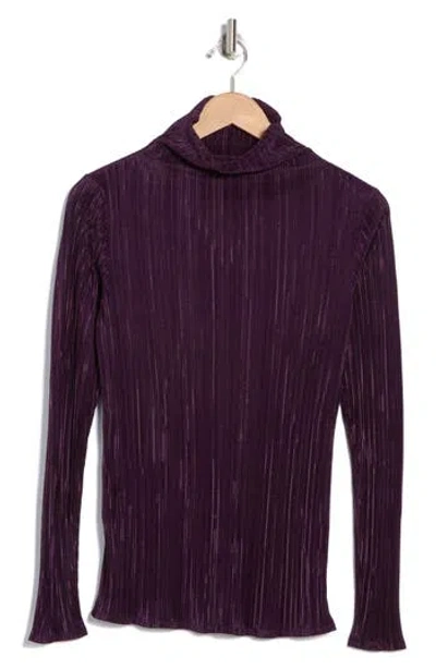 Renee C Women's Plisse Mockneck Top In Plum