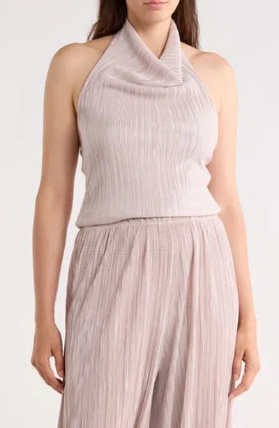 Renee C Plisse Halter Top In Pink
