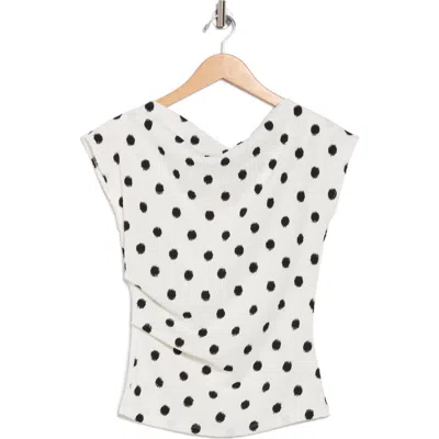 Renee C Polka Dot Cap Sleeve Top In Multi
