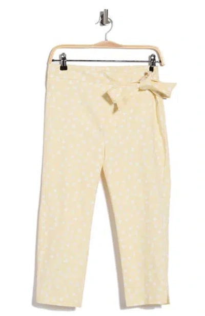 Renee C Polka Dot Capri Pants In Butter
