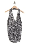 Renee C Polka Dot Halter Top In Black