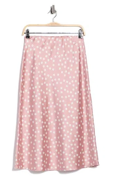 Renee C Polka Dot Midi Skirt In Pink