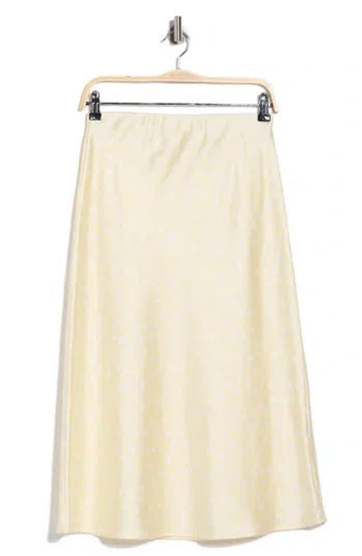 Renee C Polka Dot Midi Skirt In Yellow