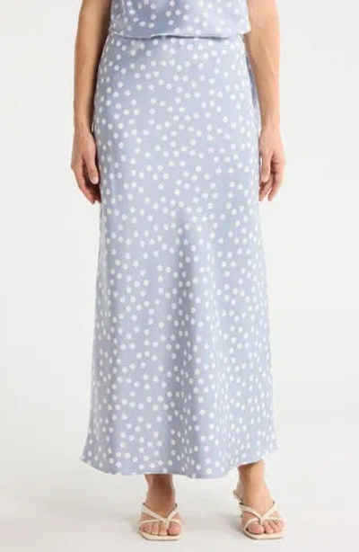 Renee C Polka Dot Print Maxi Skirt In Blue