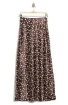 Renee C Polka Dot Print Maxi Skirt In Brown