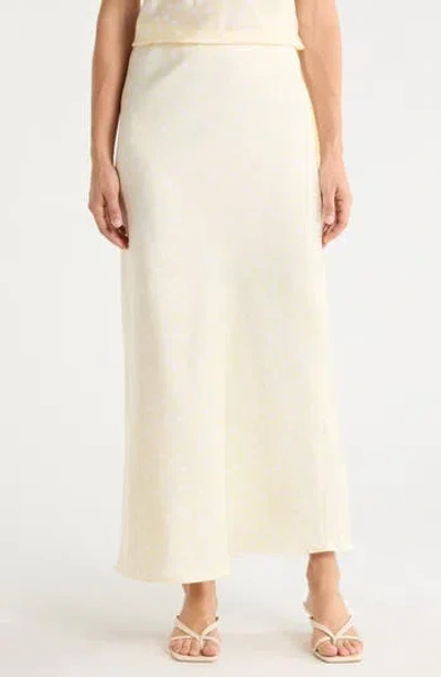 Renee C Polka Dot Print Maxi Skirt In Yellow