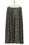 Renee C Polka Dot Satin Maxi Skirt In Black