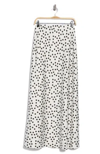 Renee C Polka Dot Satin Maxi Skirt In Multi