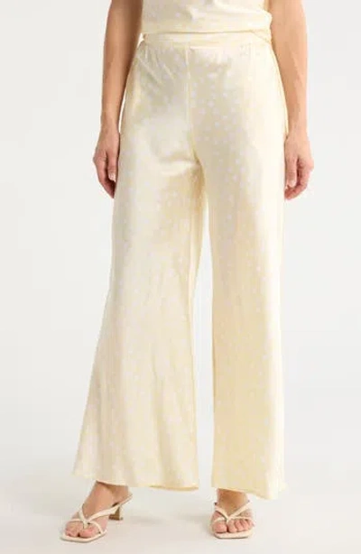 Renee C Polka Dot Satin Wide Leg Pants In Multi