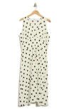 Renee C Polka Dot Sleeveless Fit & Flare Midi Dress In Neutral