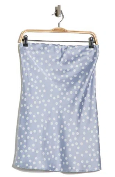 Renee C Polka Dot Strapless Tunic Top In Blue