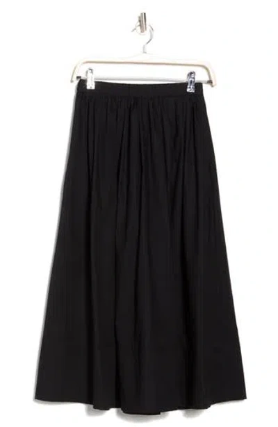 Renee C Poplin Midi Skirt In Black