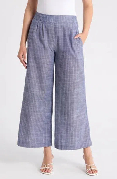 Renee C Print Wide Leg Pants In Blue