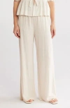 Renee C Relaxed Fit Drawstring Pants In Linen