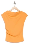 Renee C Rib Asymmetric Top In Orange