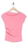Renee C Rib Asymmetric Top In Pink