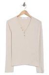 Renee C Rib Knit V-neck Top In Neutral