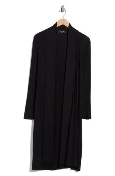 Renee C Ribbed Longline Cardigan In Black