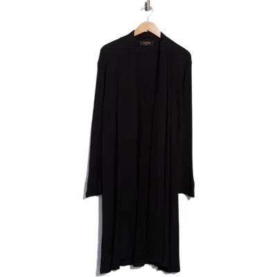 Renee C Ribbed Longline Cardigan In Black