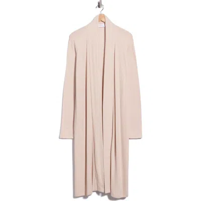 Renee C Ribbed Longline Cardigan In Neutral
