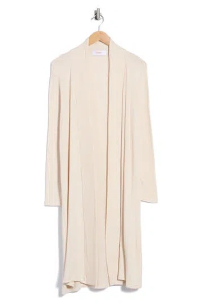 Renee C Ribbed Longline Cardigan In Seashell