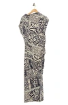 Renee C Ruched Cap Sleeve Stretch Jersey Body-con Dress In Black