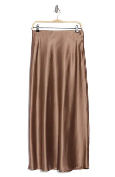 Renee C Satin A-line Skirt In Dune