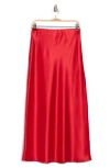 Renee C Satin A-line Skirt In Red